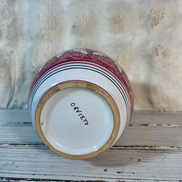 Vintage Orvieto Deruta Italy Pottery‎ Floral Jug Pitcher Vase Earthenware - Picture 6 of 11